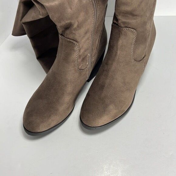 Journee Collection Sana Taupe Over the Knee Boots size 9 - Picture 6 of 10